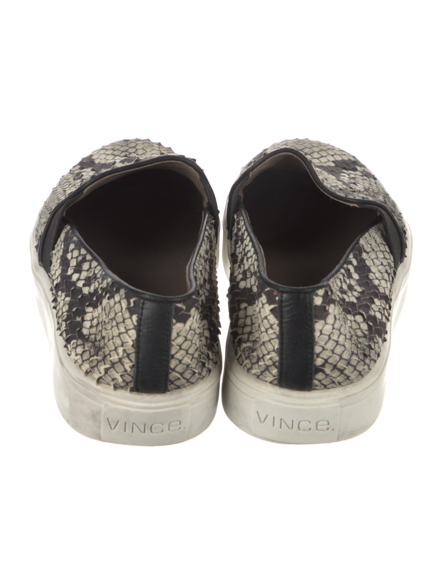 Vince Embossed Leather Animal Print Sneakers